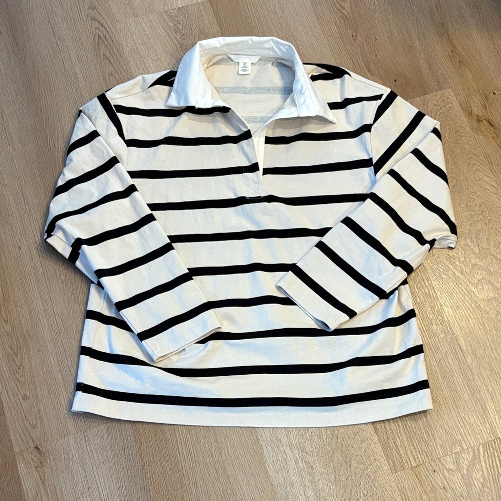 Striped Long Sleeve rugby Shirt